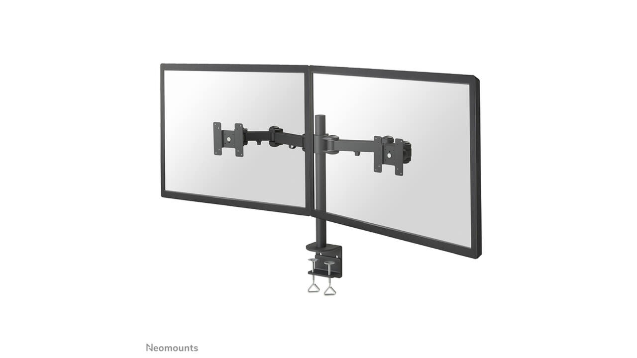 Monitorarm Neomounts D960D 2x10-27" met klem zwart
