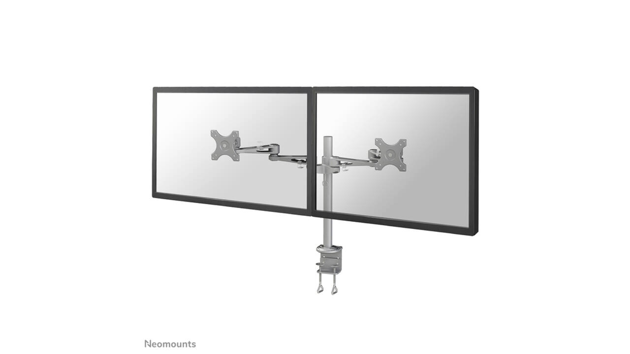 Monitorarm Neomounts D935D 2x10-27" met klem zilvergrijs