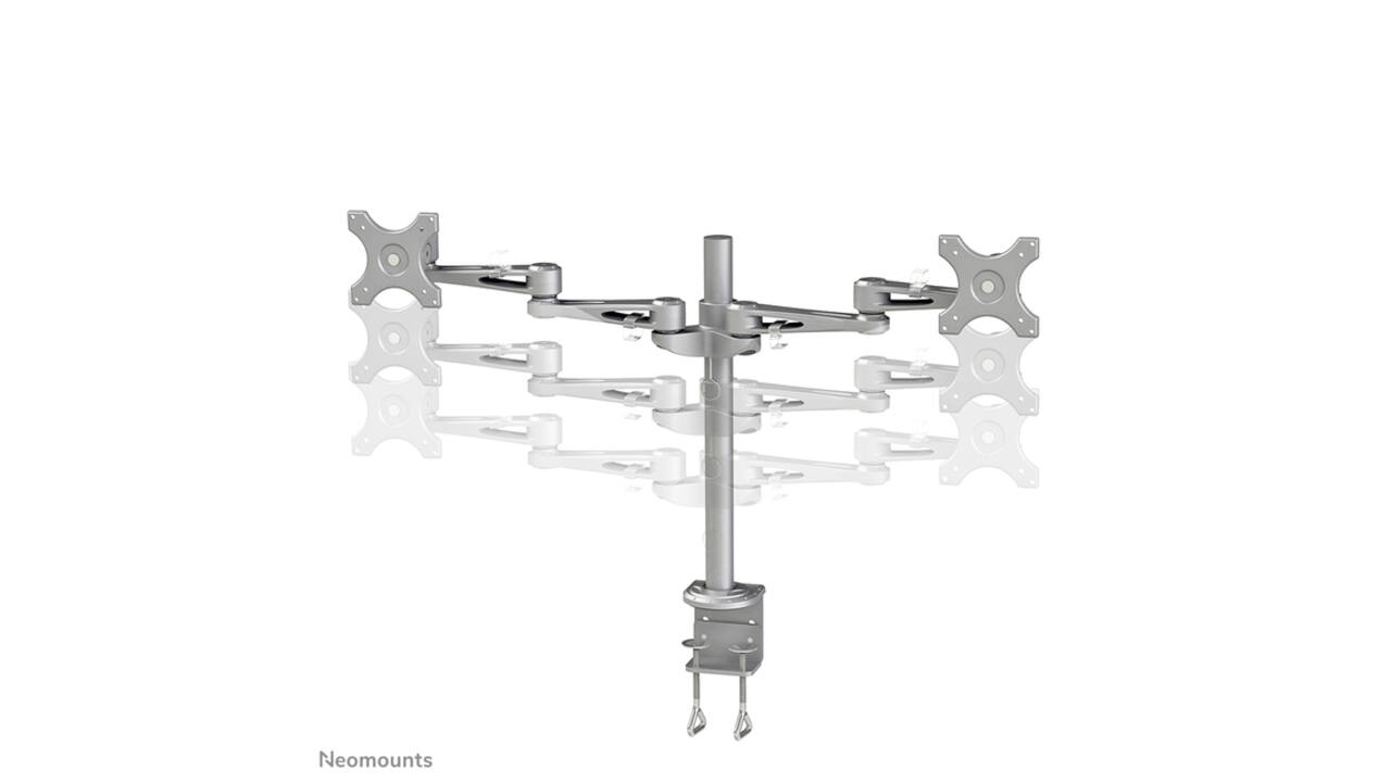 Monitorarm Neomounts D935D 2x10-27" met klem zilvergrijs