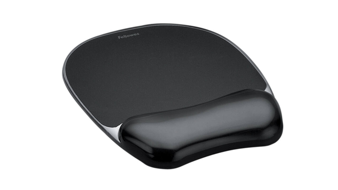Muismat met polssteun Fellowes Crystals gel transparant zwart