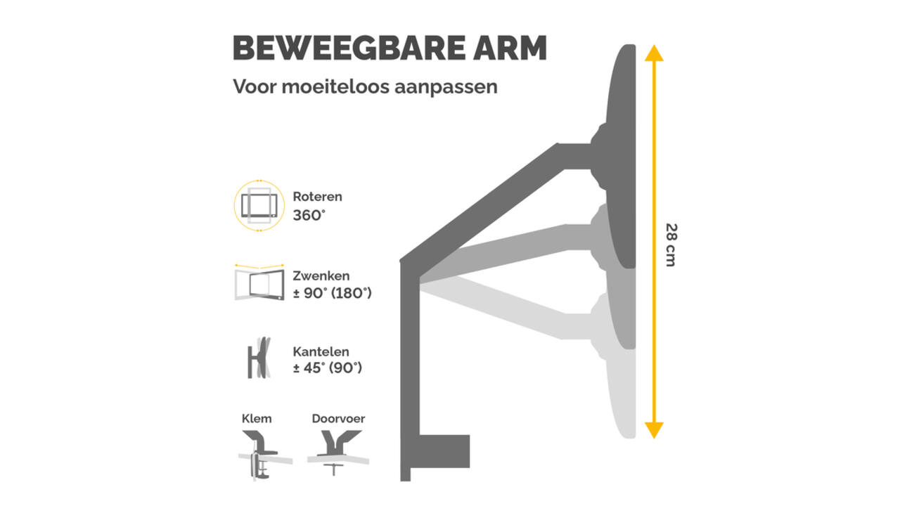 Monitorarm Fellowes Platinum Series dubbel horizontaal