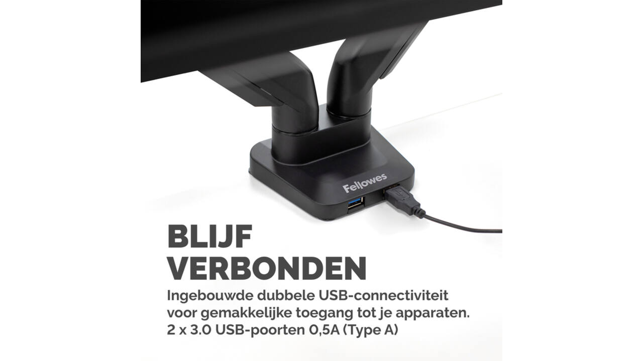 Monitorarm Fellowes Platinum Series dubbel horizontaal
