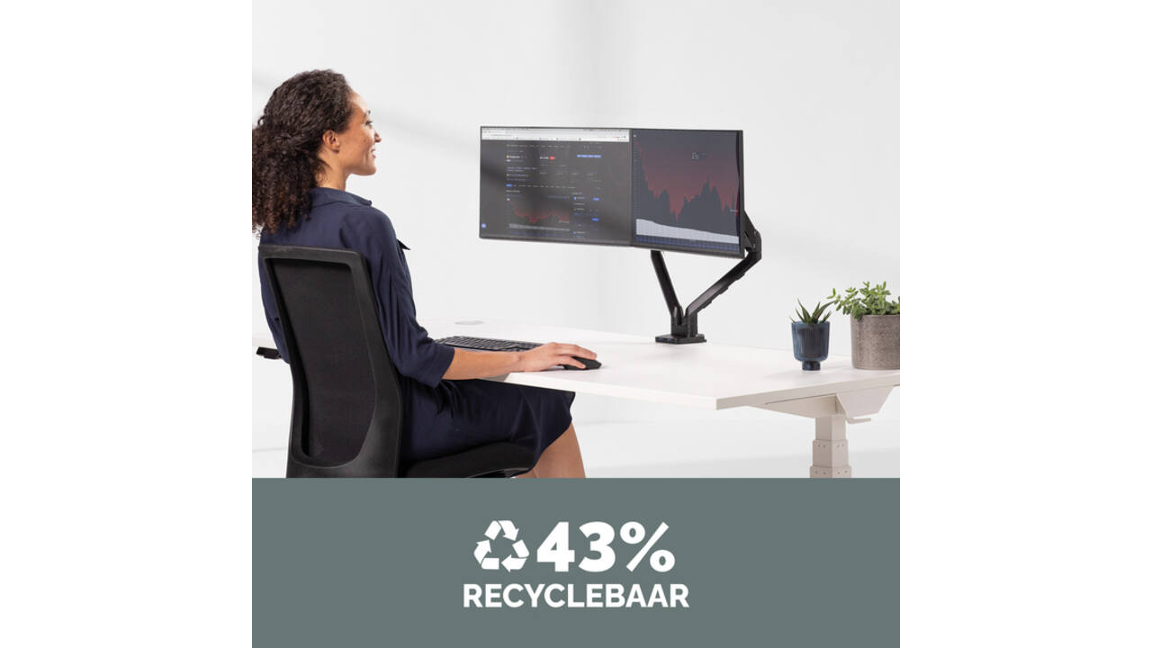 Monitorarm Fellowes Platinum Series dubbel horizontaal