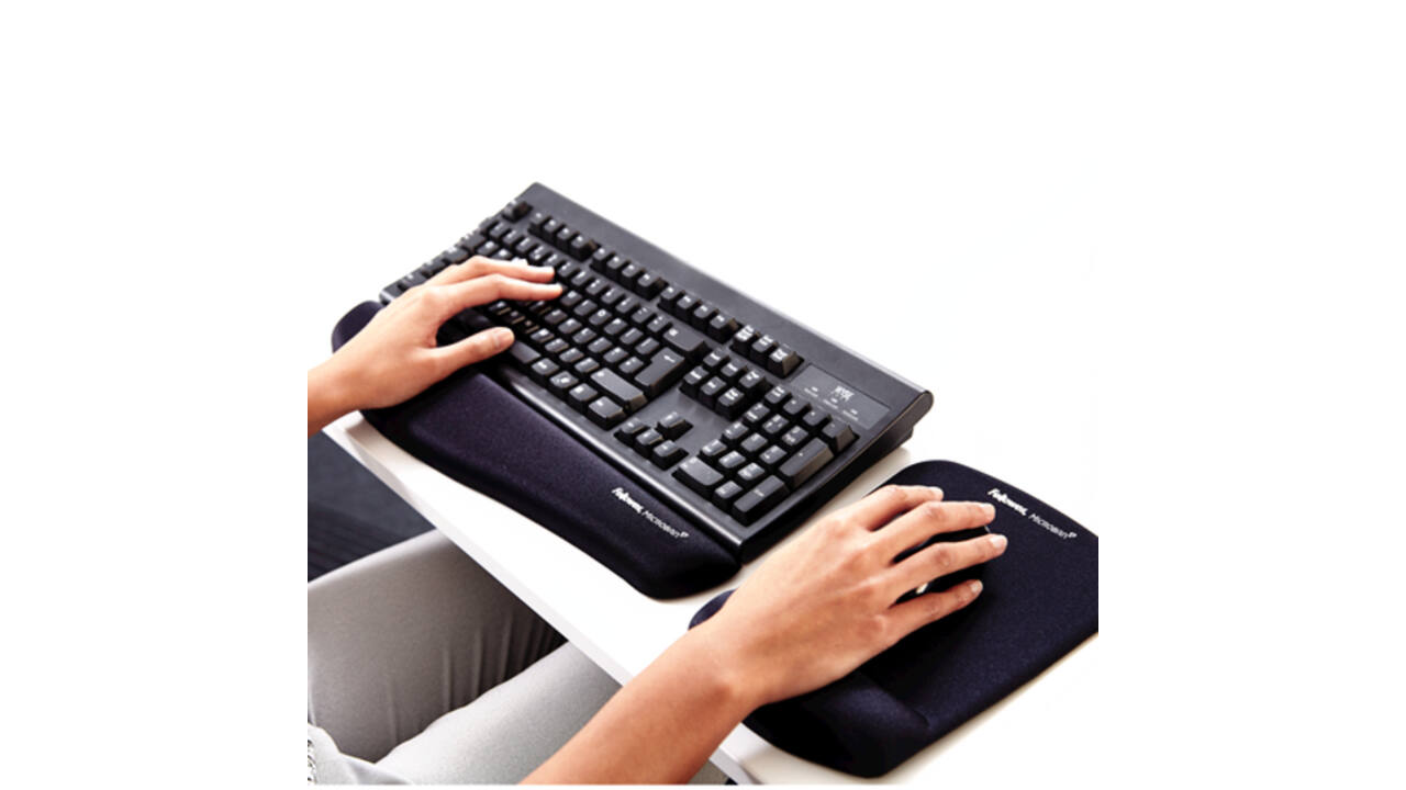 Polssteun Fellowes Plush Touch zwart