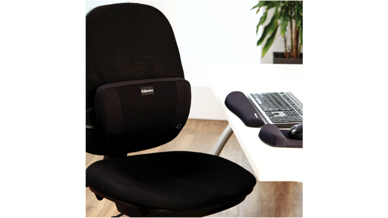 Muismat met polssteun Fellowes Plush Touch zwart