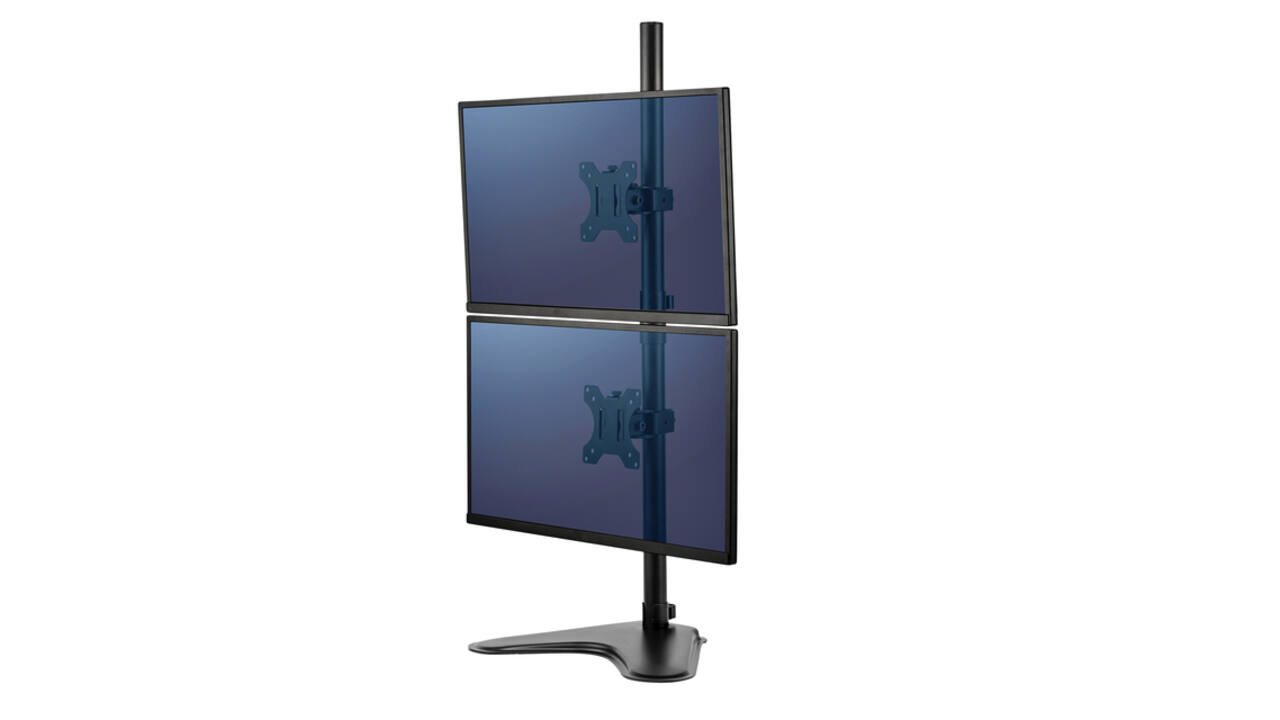 Monitorarm Fellowes Seasa dubbel verticaal vrijstaand zwart