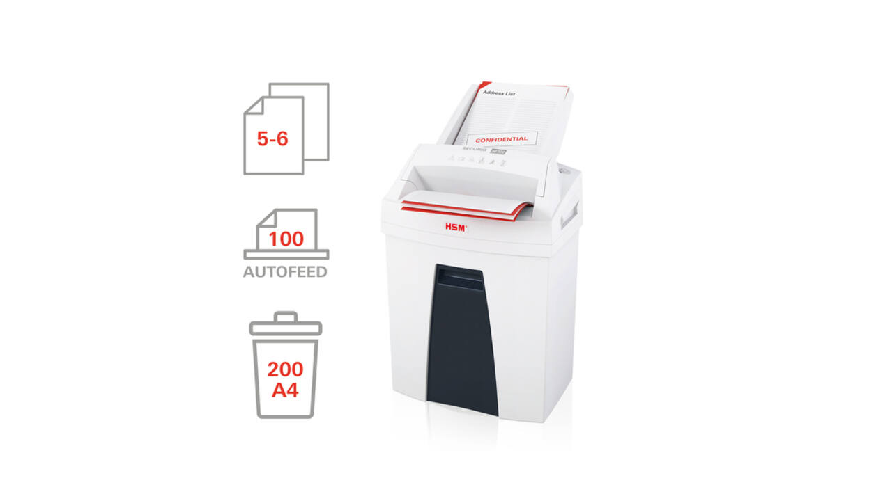 Papiervernietiger HSM Securio AF100 snippers 4x25mm