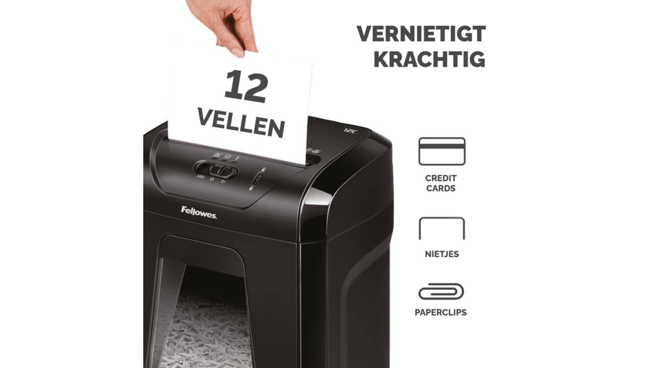 Papiervernietiger Fellowes Powershred 12C snippers 4x40mm