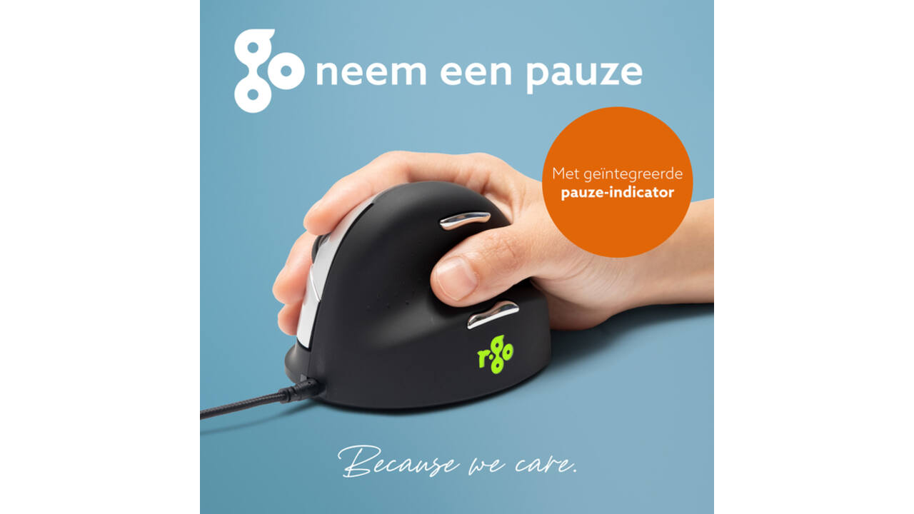 Muis R-Go Ergonomisch HE Break Draad Rechts M