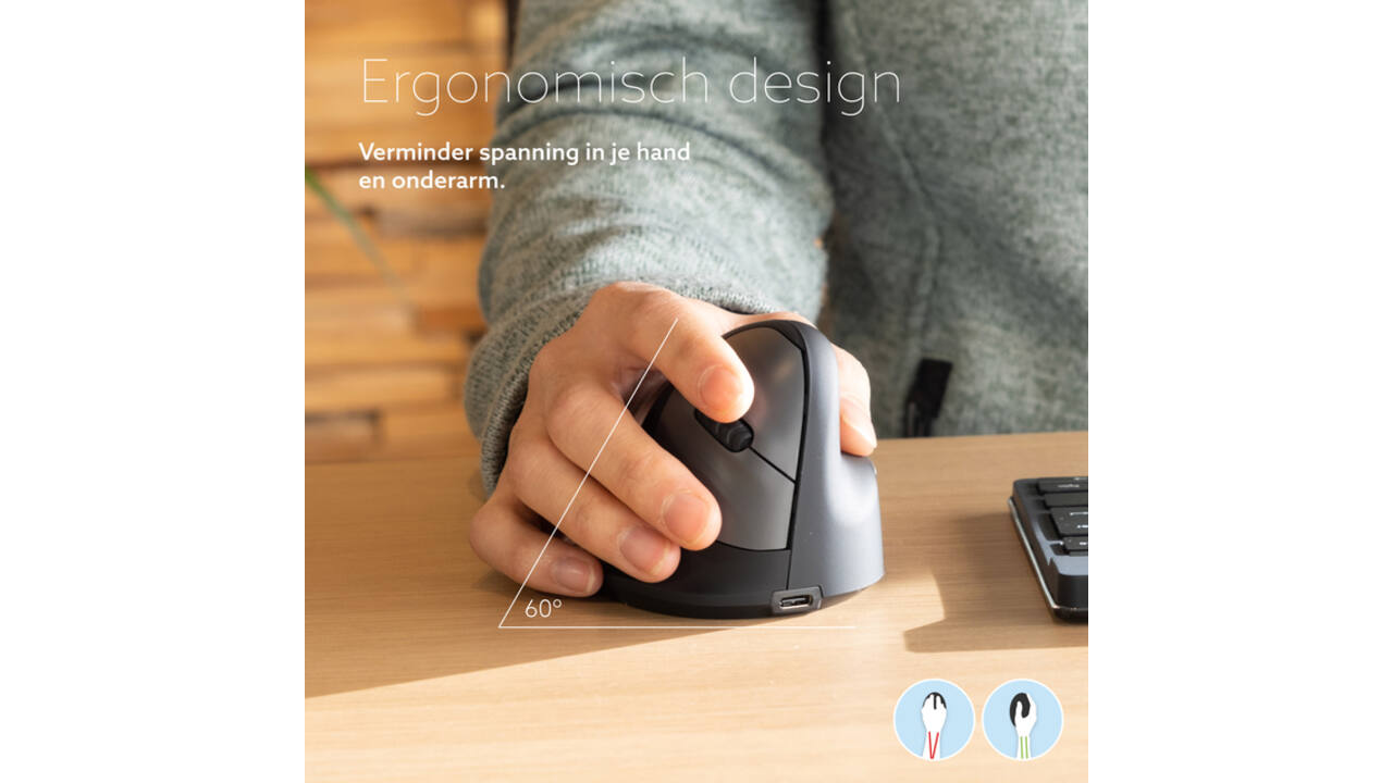 Muis R-Go Ergonomisch HE Break Wireless Rechts M