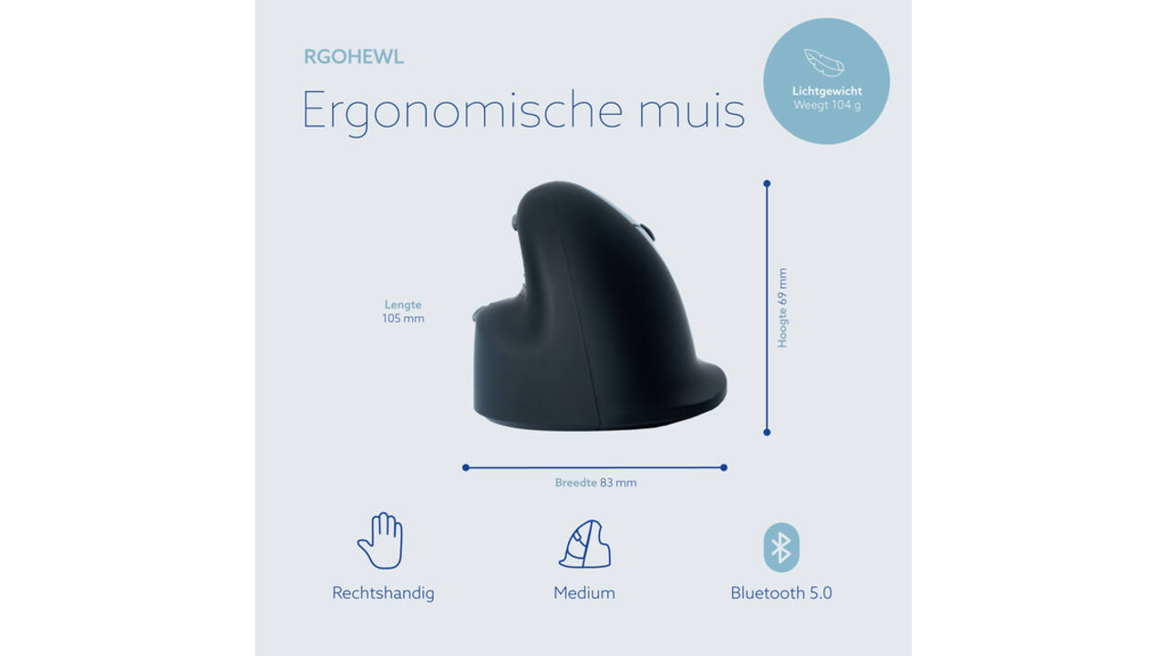 Muis R-Go Ergonomisch HE Break Wireless Rechts M