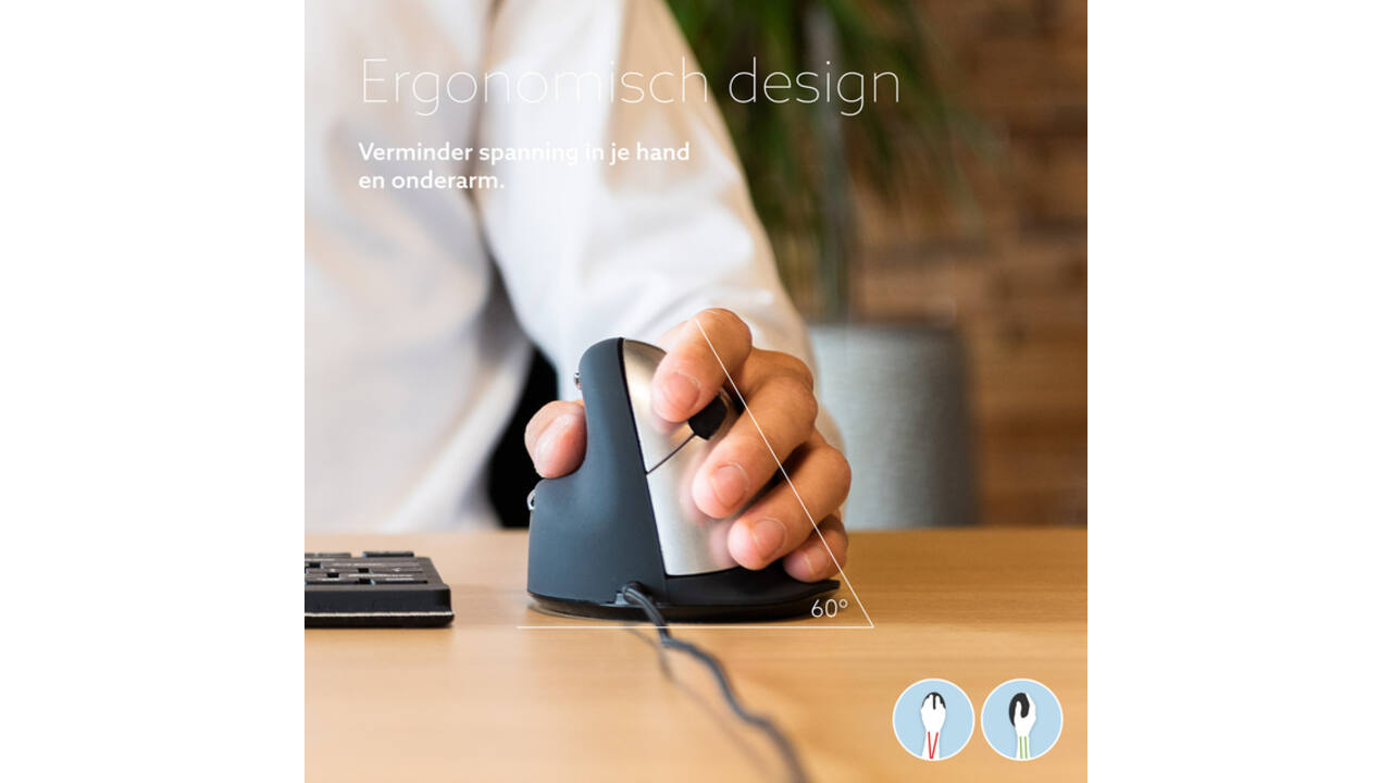 Muis R-Go Ergonomisch HE Break Draad Links M