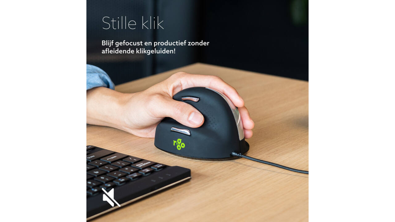 Muis R-Go Ergonomisch HE Break Draad Links M
