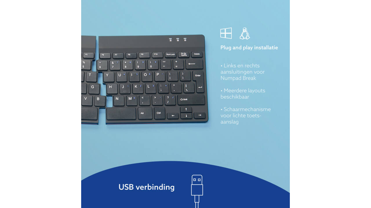 Toetsenbord R-Go Ergonomisch Split Break AZERTY