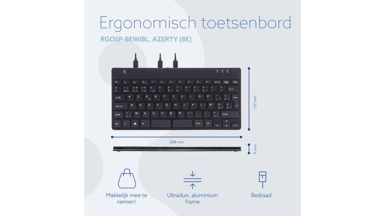 Toetsenbord R-Go Ergonomisch Split Break AZERTY