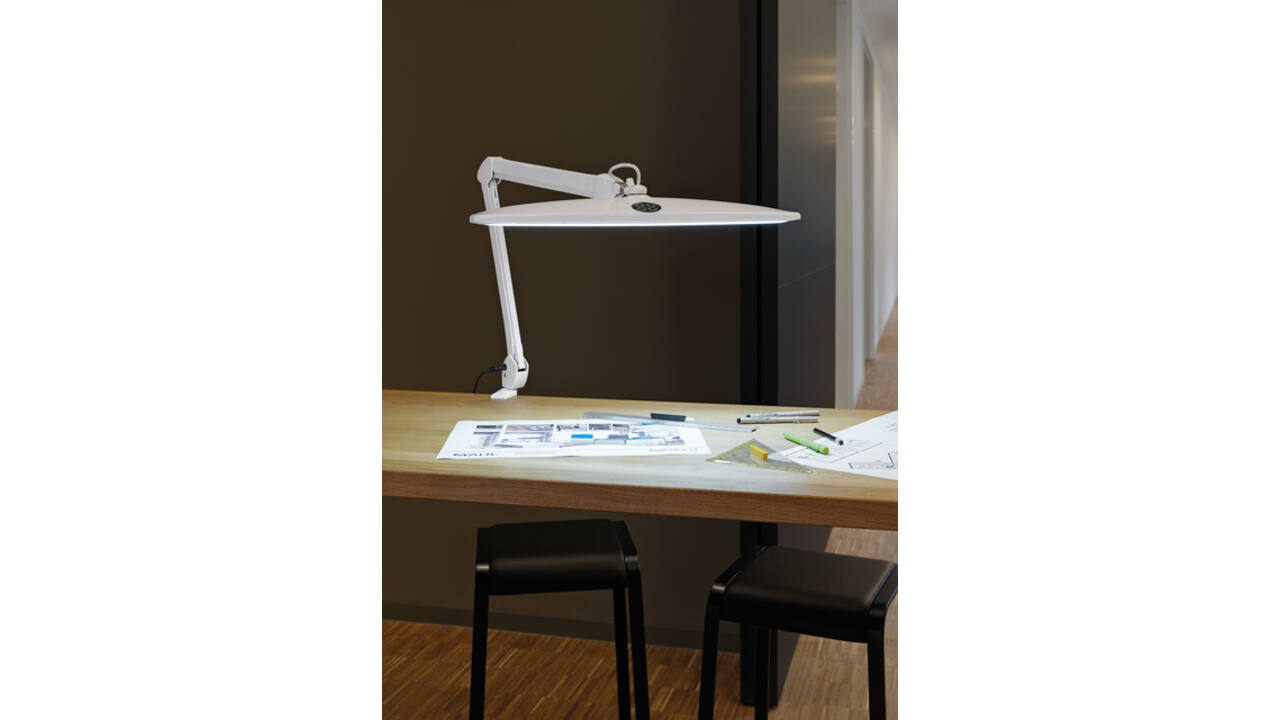 Werkpleklamp MAUL Work LED tafelklem dimbaar wit