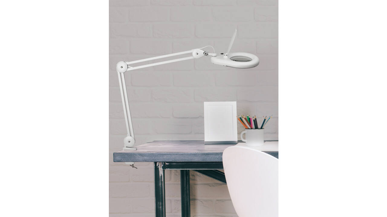 Loeplamp MAUL Viso LED tafelklem wit