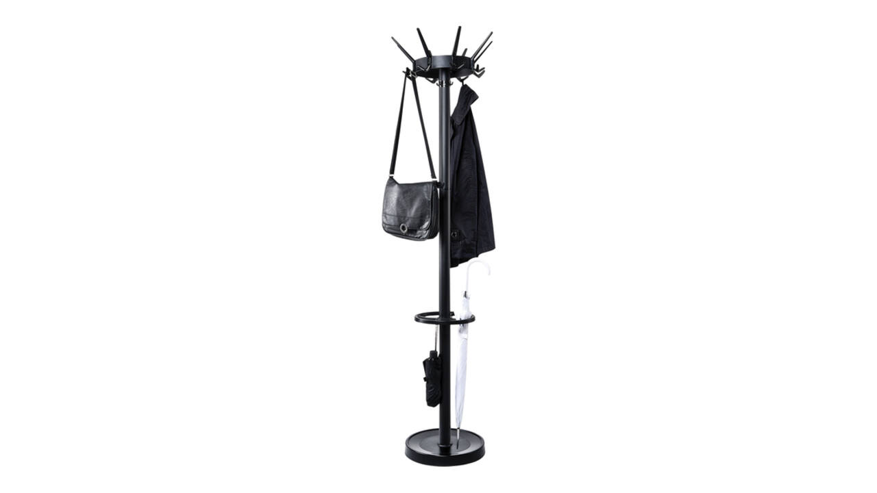 Kapstok MAUL Caligo staand 175cm 32 haken zwart RAL9004