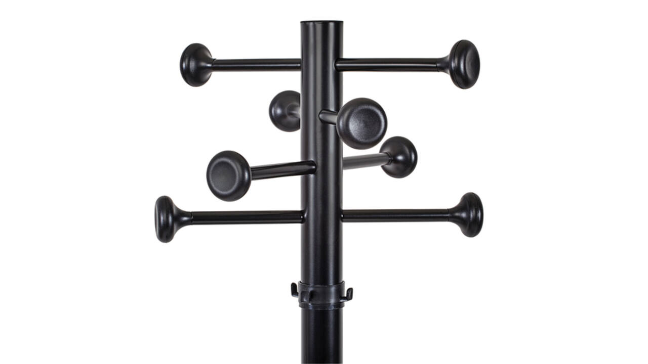 Kapstok MAUL Grando staand 175cm 16 haken zwart RAL9004