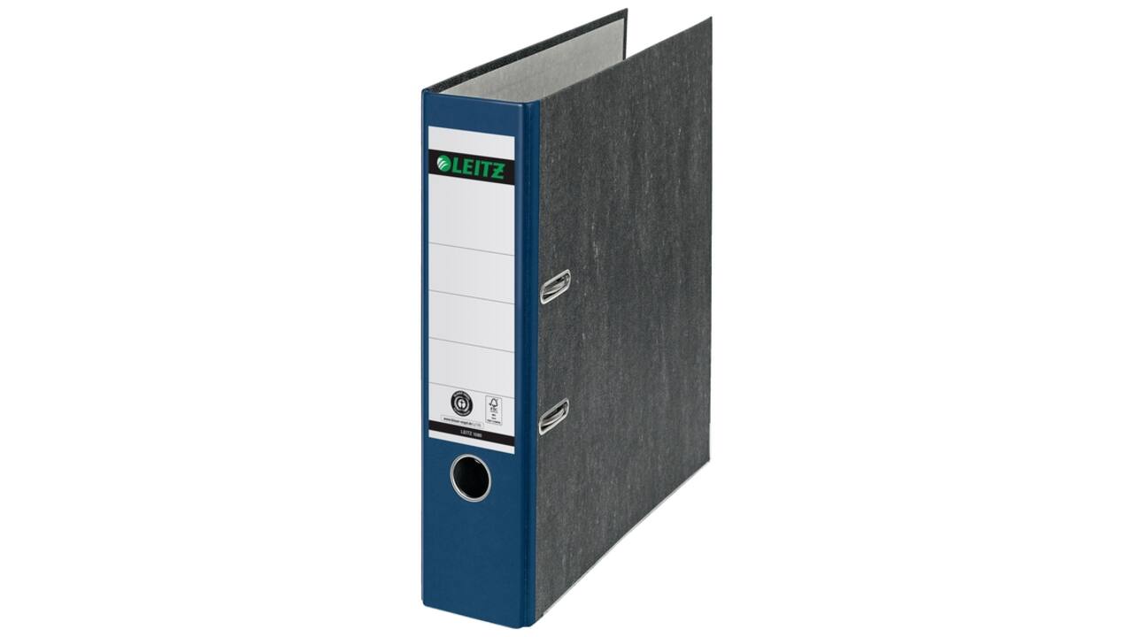 Ordner Leitz 1080 180° 80mm karton A4 blauw