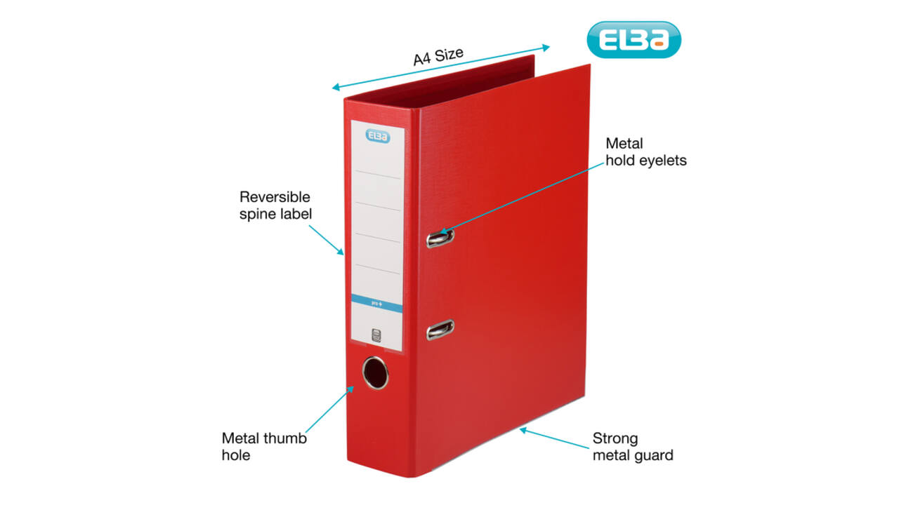 Ordner Elba Smart Pro+ A4 80mm PP rood