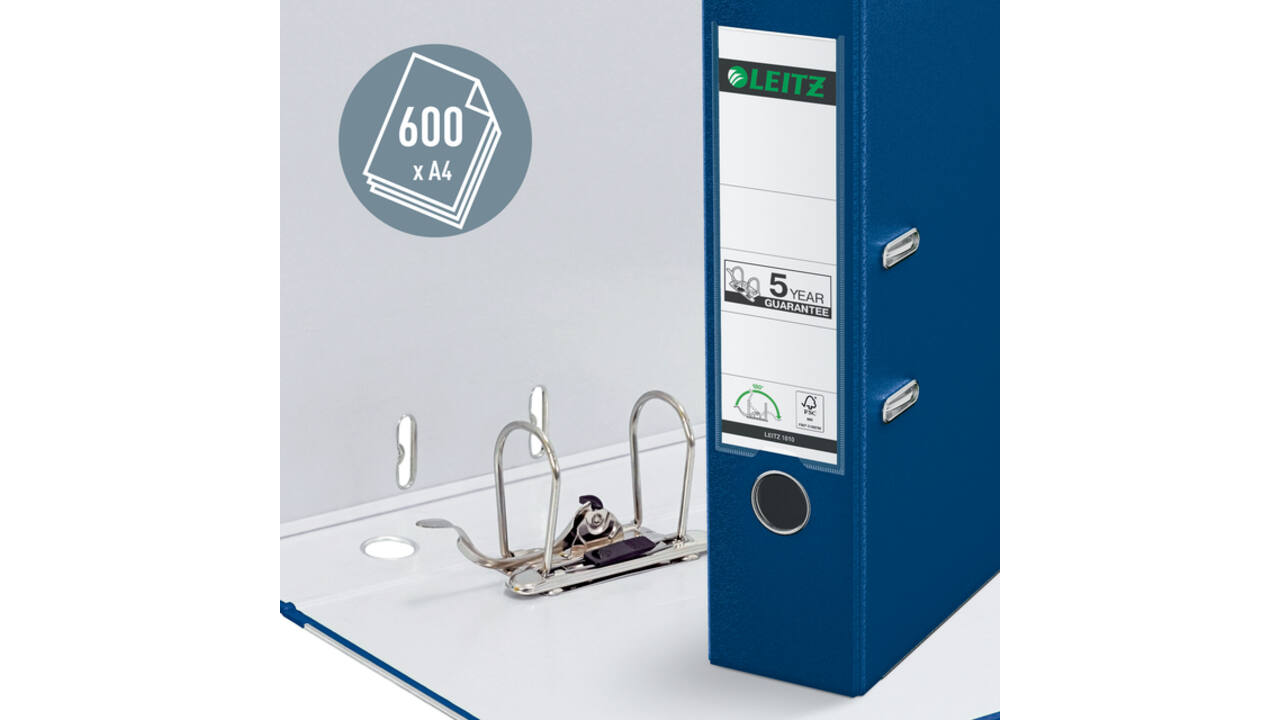 Ordner Leitz 1010 180° 80mm PP A4 blauw