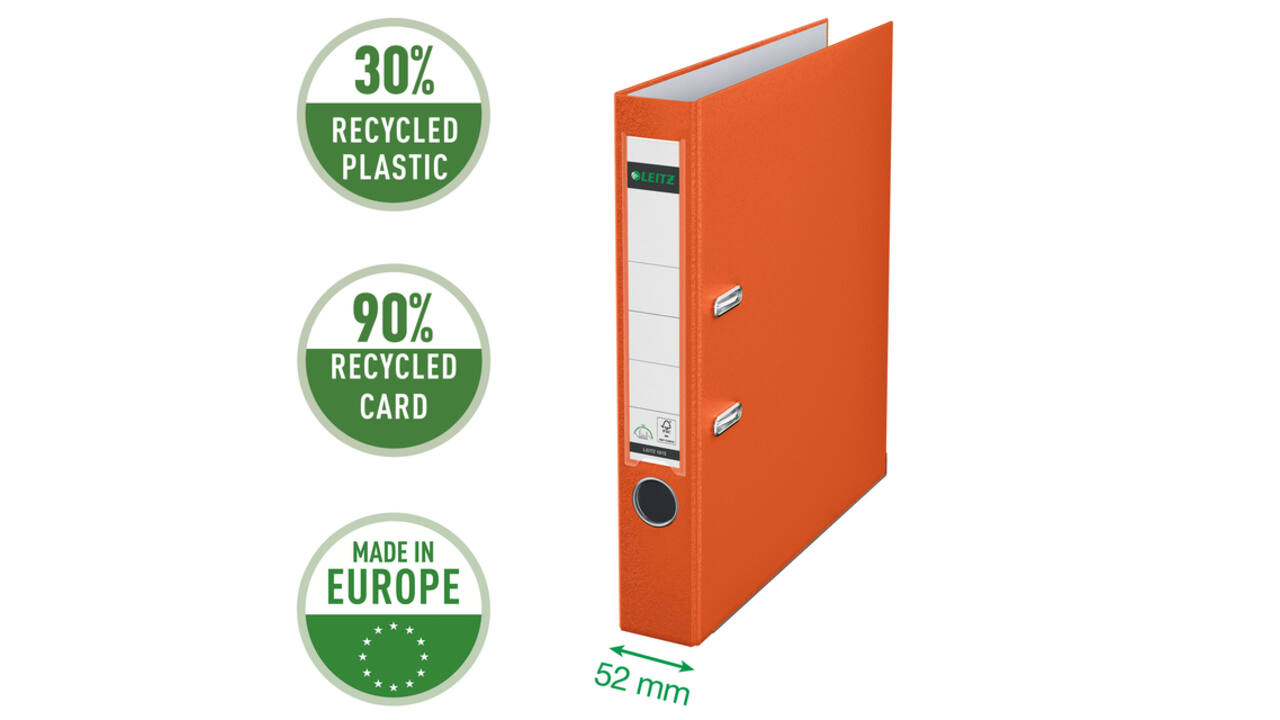 Ordner Leitz 1015 180° 50mm PP A4 oranje