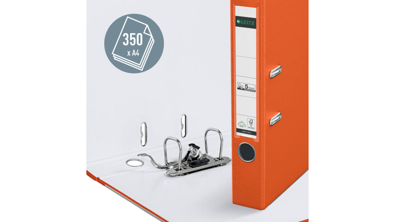 Ordner Leitz 1015 180° 50mm PP A4 oranje