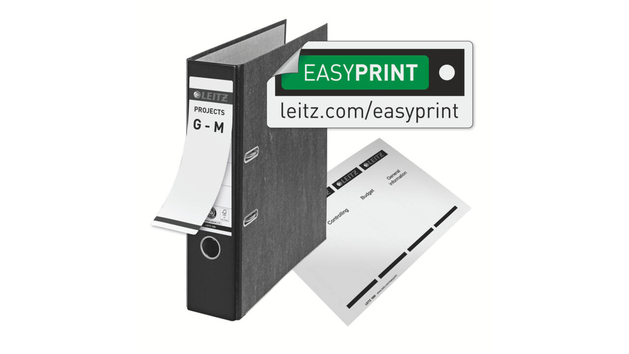 Ordner Leitz 1080 klassiek gewolkt 180° 80mm karton A4 zwart