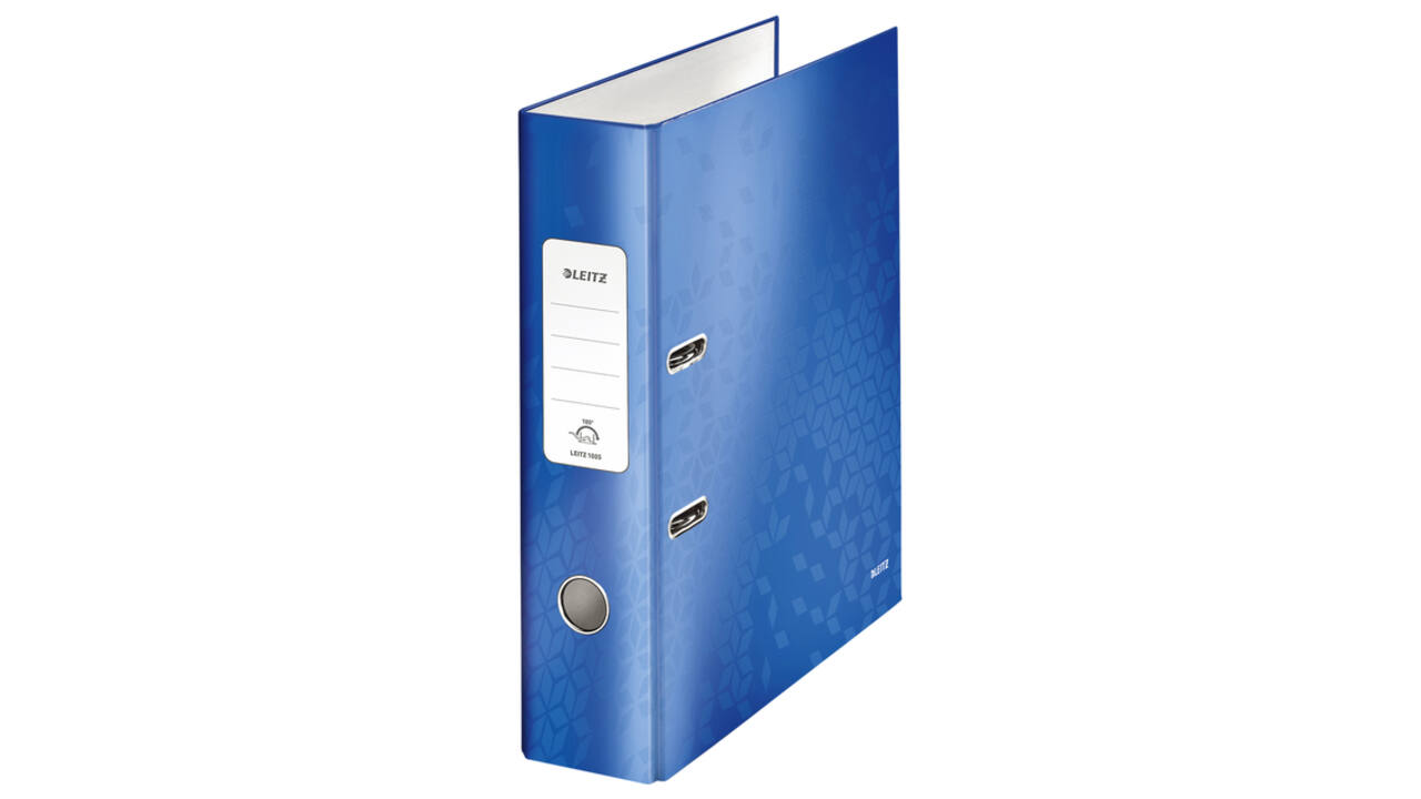 Ordner Leitz Wow 180° gelamineerd 80mm A4 blauw