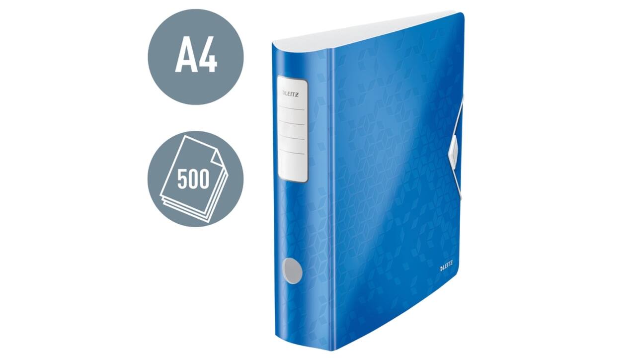 Ordner Leitz WOW active 180° 80mm PP A4 blauw