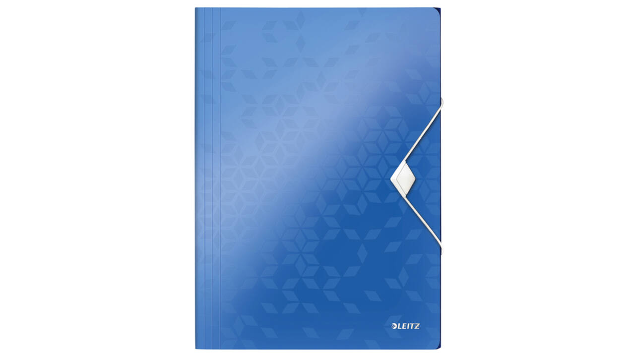 Elastomap Leitz WOW A4 3 kleppen PP blauw