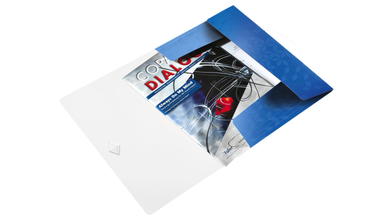 Elastomap Leitz WOW A4 3 kleppen PP blauw