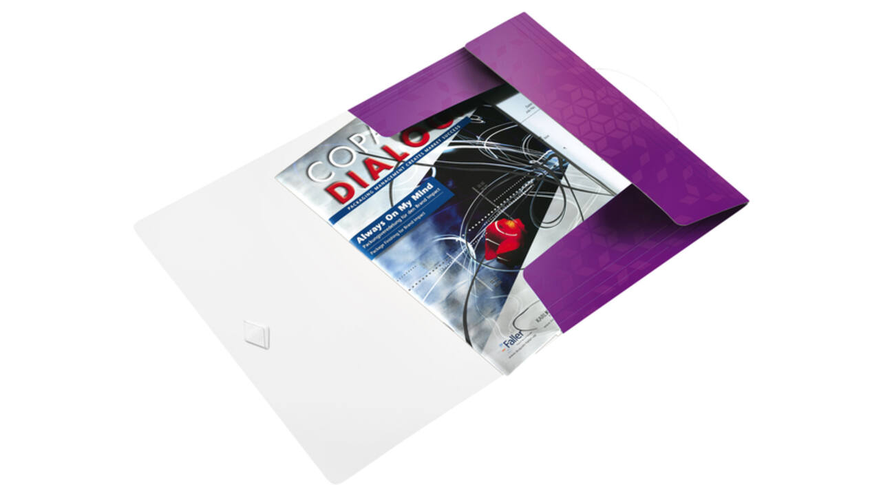 Elastomap Leitz WOW A4 3 kleppen PP paars