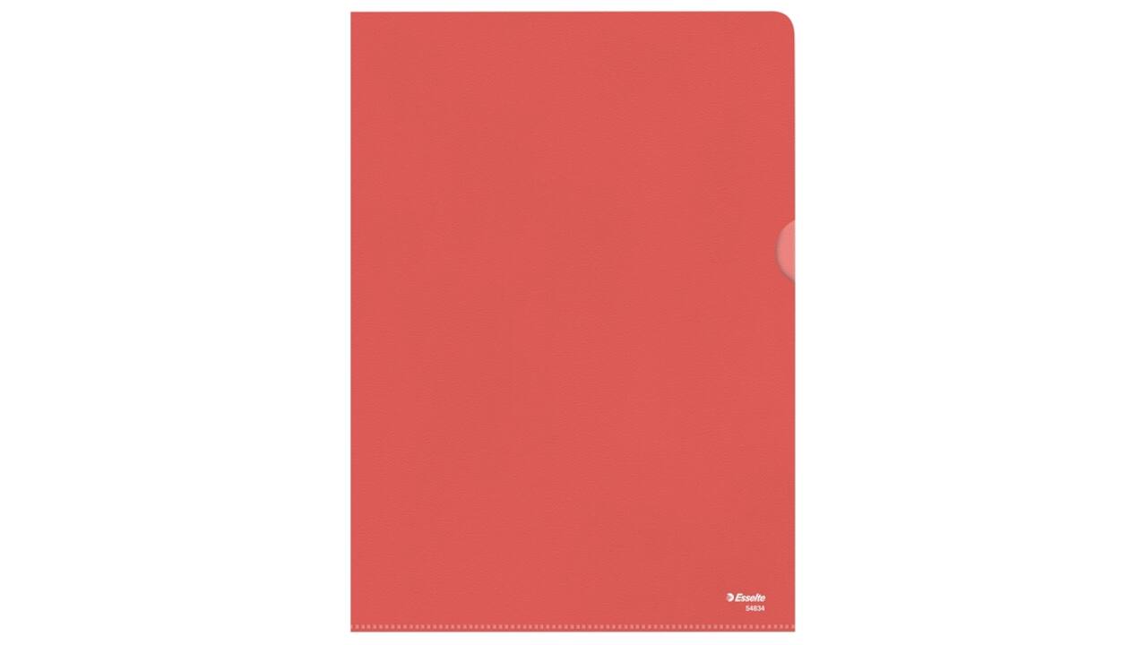 Insteekmap L-model Esselte standaard A4 0.11mm PP rood 100 stuks