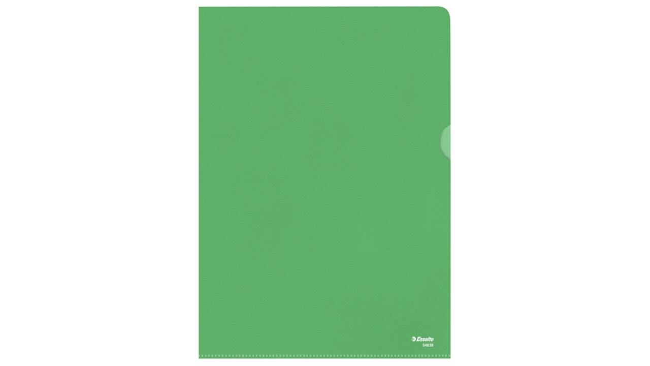 Insteekmap L-model Esselte standaard A4 0.11mm PP groen 100 stuks