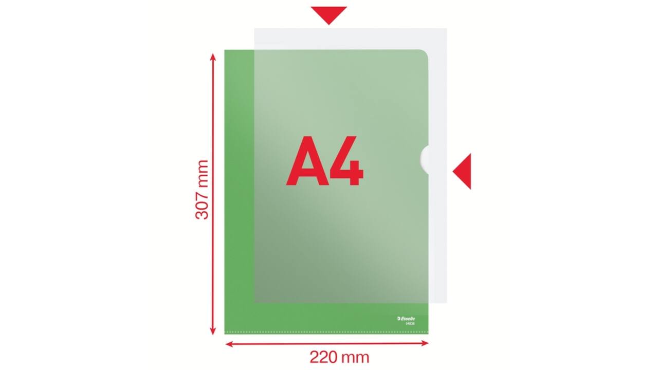 Insteekmap L-model Esselte standaard A4 0.11mm PP groen 100 stuks