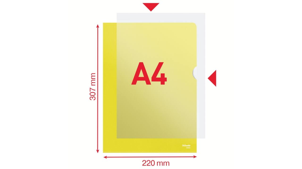 Insteekmap L-model Esselte standaard A4 0.11mm PP geel 100 stuks