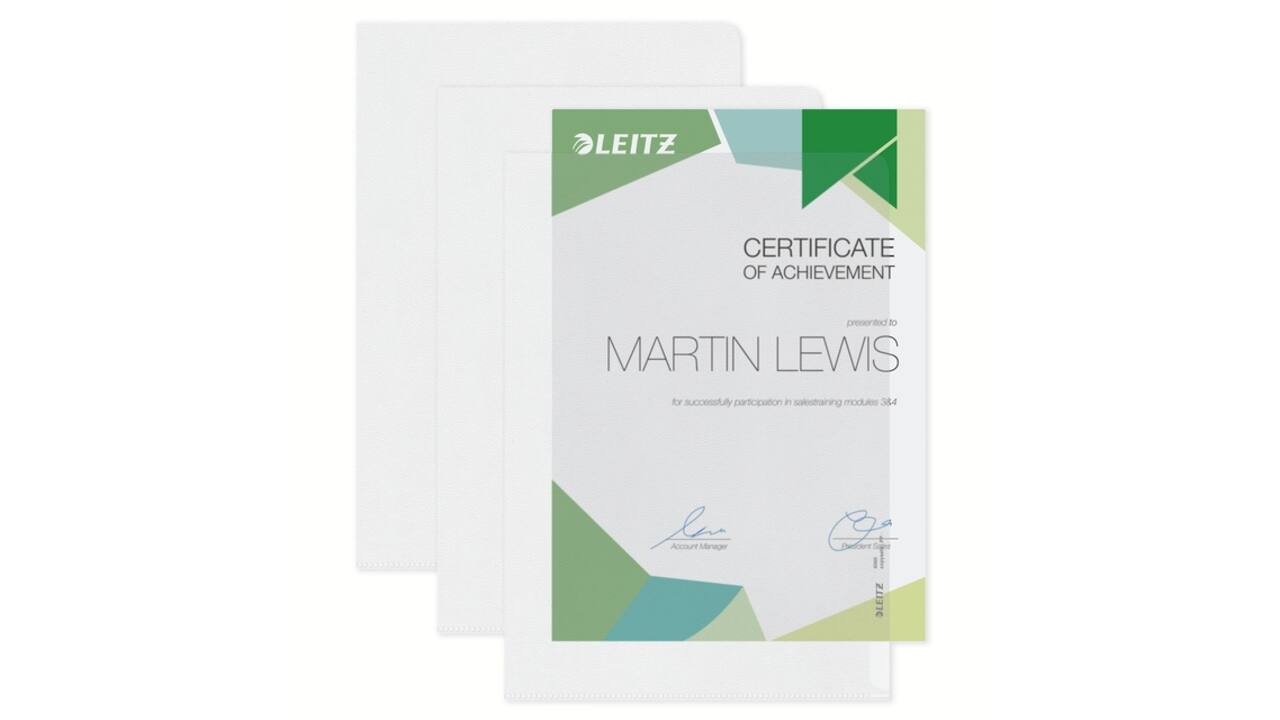Insteekmap L-model Leitz Premium copy safe 0.17mm PP A4 transparant 100 stuks