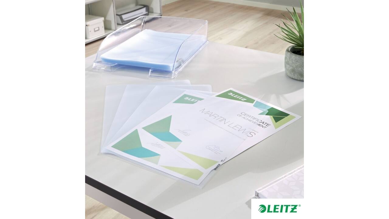 Insteekmap L-model Leitz Premium copy safe 0.17mm PP A4 transparant 100 stuks
