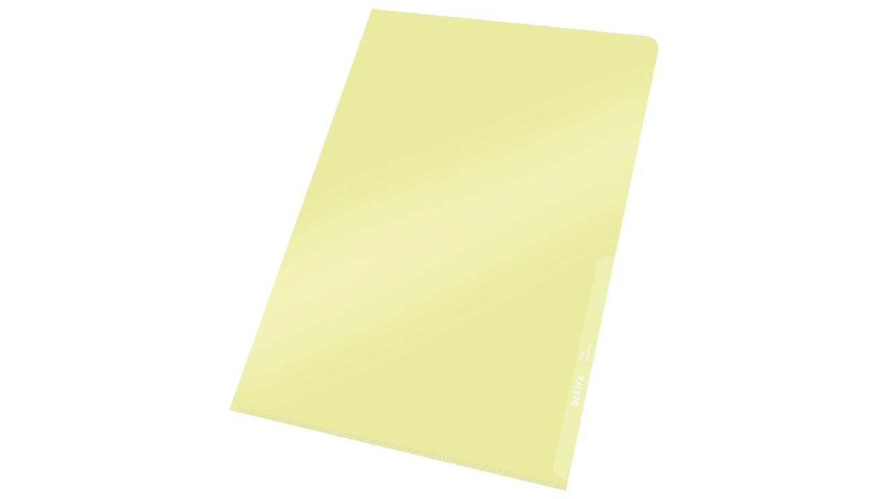 Insteekmap L-model Leitz Premium copy safe 0.15mm PVC A4 geel 100 stuks
