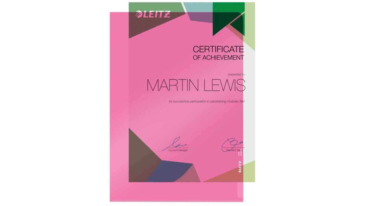 Insteekmap L-model Leitz Premium copy safe 0.15mm PVC A4 rood 100 stuks