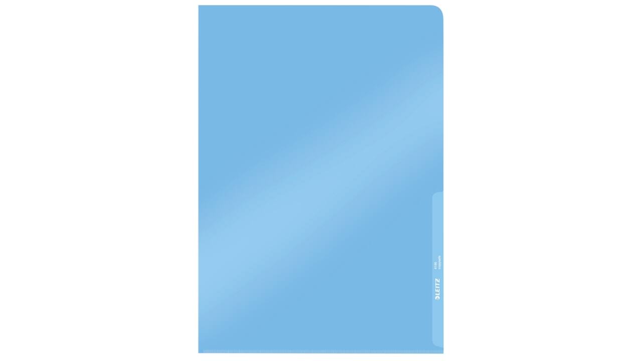 Insteekmap L-model Leitz Premium lasnaad copy safe 0.15mm PVC A4 blauw 100 stuks