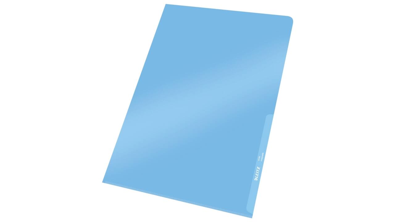 Insteekmap L-model Leitz Premium lasnaad copy safe 0.15mm PVC A4 blauw 100 stuks