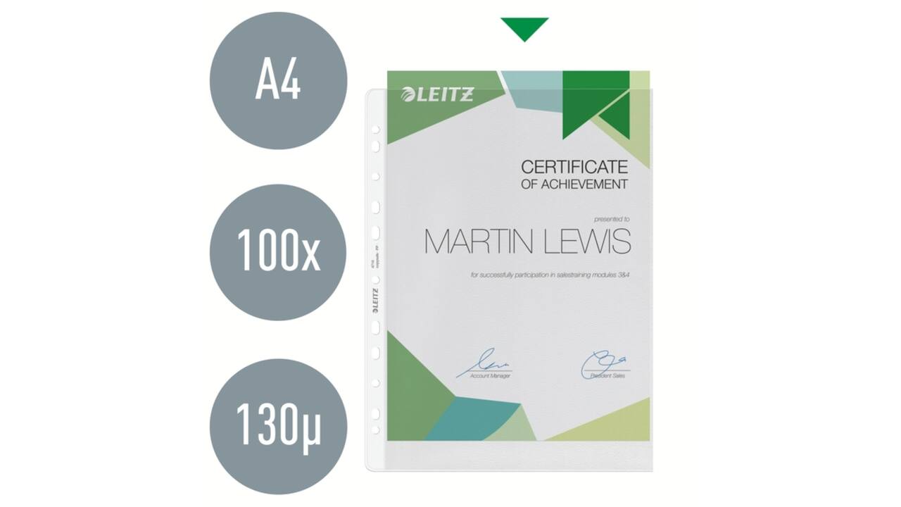 Showtas Leitz Premium copy safe 0.13mm PP A4 100 stuks