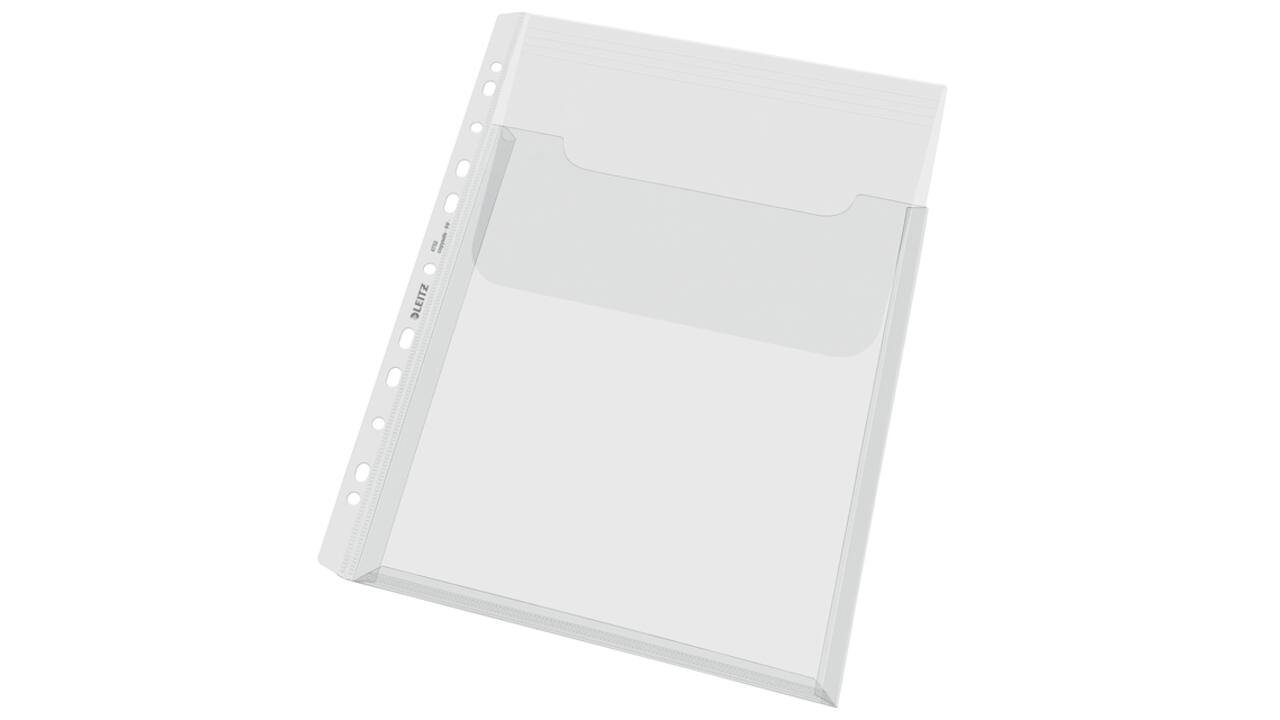 Harmonica showtas Leitz Premium met bovenklep copy safe PP A4  glashelder 5 stuks