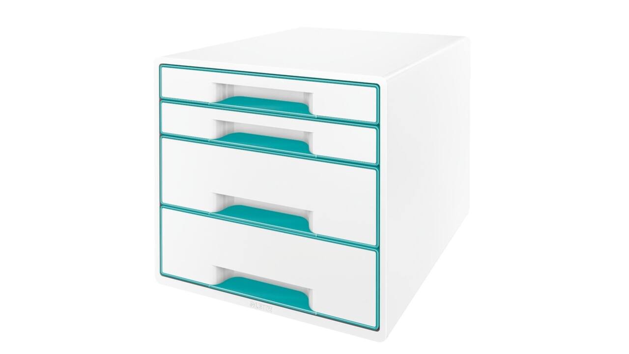 Ladenblok Leitz WOW 4 laden wit/ijsblauw