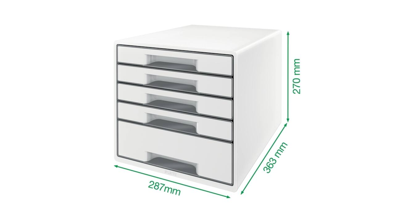 Ladenblok Leitz WoW 5 laden wit/paars