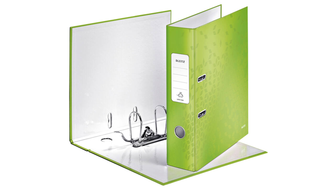 Ordner Leitz Wow 180° gelamineerd 80mm A4 groen