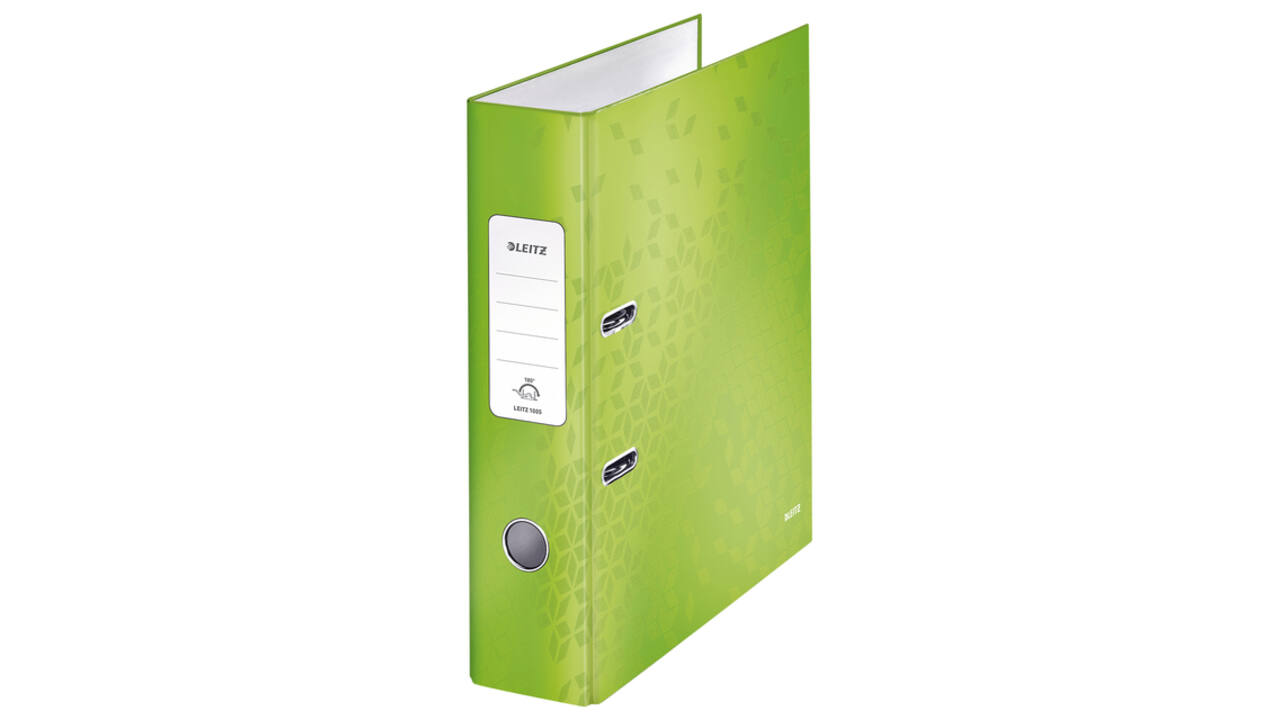 Ordner Leitz Wow 180° gelamineerd 80mm A4 groen